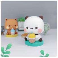 Cute Cartoon Miniatures Bubu Dudu Doll Ornament New Panda Bear Figure  Home Decoration B beige