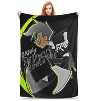 Danny phantom Blankets Soft Warm Flannel Throw Blanket Cover for Bed Living room Picnic Travel Home Sofa 75x100cm (30x40inch) gray