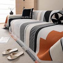 Geometric Non-Slip Sofa Cover: Light Luxury, Four Seasons Protection 130cm black