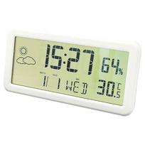 Digital Calendar Weather Snooze Alarm Clock Hygrometer Temperature White balta