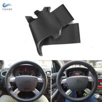 For Ford Kuga Focus 2 C-MAX 2008 2009 2010 Hand-stitched Car Steering Wheel Black Leather Cover Trim Interior gray
