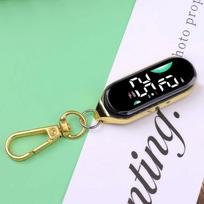 LED Electronic Hanging Watch Portable Waterproof Pocket Watch Carabiner Digital Display Luminous Pocket Watch Kids Adults white