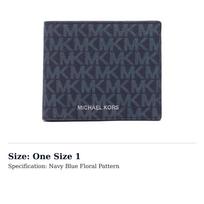 MICHAEL KORS COOPER PVC Polyvinyl Chloride Card Holder, Wallet Mens Navy Blue 36U9LCRF3B-ADML/PL-BLUE One Size 1 tamsiai mėlyna spalva