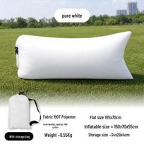 Ultra-light Inflatable Camping Sofa - Portable Air Bed for Outdoor Use, Perfect for Lazy Days and Music Festivals beveik baltos spalvos