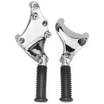 Chromuotos galinės keleivio kojų atramos pedalas su tvirtinimo komplektu Harley Davidson Sportster Forty-Eight 48 Seventy-Two 72 883 1200 Chrome gray