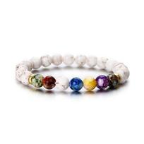 Couple Distance Black Lava Beads Handmade Bracelets Charm Crown Men's Natural Stone Bracelet Women Yoga Jewelry Bracelet Style G white