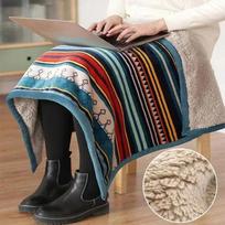 Soft fluffy flannel throw blanket bohemia ethnic styl warm nap knee blanket winter coral fleece thermal small thick quilt 70x100cm black