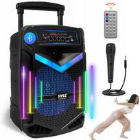 Nešiojama Bluetooth PA kolonėlė Pyle su LED apšvietimu ir karaoke