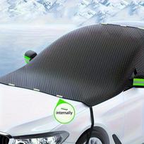 Magnetinis automobilio priekinio stiklo sniego uždangalas, apsauga nuo šalčio ir saulės Diamond Grid Snow Guard Green Reflective Strip gray