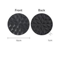 INS Nordic Silicone Pad Heat-Resistant Kitchen Placemat Home Dining Table Non-Slip High Temperature Resistant Pot Mat Protection 16x16x1cm 1pc black