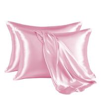 100% Silky Smooth Solid Color Pillowcase Like Silk Satin Pillow Cover Hair Beauty Soft Comfortable Pillow Case Home Decor 2pc 51x76cm(20x30in) žalia