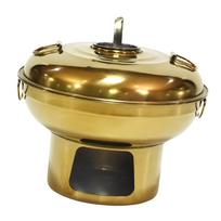 Chinese Small Hot Pot, Stainless Steel Hot Pot for Outdoor Picnic beige