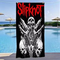 S-Slipknot Goat Skull Beach Towel Microfiber Soft Quick Dry Heavy Metal Skull Print Bath Towel for Rock Fans Swimming Outdoor 70cm×140cm gray
