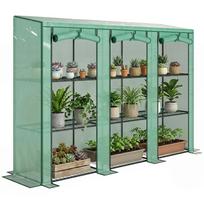 46 x 215 cm Nine-Shelf Greenhouse - Green 215 x 46 x 151 cm