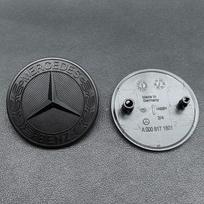 Benz AMG 3D Mercedes-Benz žvaigždės emblema ant variklio dangčio 57mm su 2 kaiščiais Priekinės variklio dangčio emblema GLA CLA CLS A45 C63 automobiliui gray