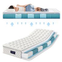Spring mattress, 7-zone cold foam, pocket spring, 90x200cm, 100% Oeko-Tex certified, quilted microfiber cover topping, firmness level H3, 25cm height 200 x 90 x 25 cm balta
