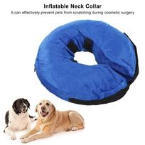 Inflatable Dog Neck Guard Soft Pet Anti Lick Guard Comfort Wear Pet Neck Guard  Anti Bite S blue
