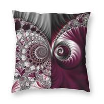 Fractal Grey Dark Plum Colours Square Pillowcase Polyester Linen Velvet Pattern Zip Throw Pillow Case Sofa Seater Cushion x 40cmx40cm(16x16Inch) gray