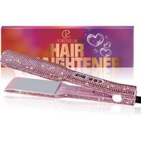 DoriSilk Crystal Diamond Professional Hair Straightener 2-Inch Titanium Flat Iron Bling Rhinestone Straightening Curling 2 in 1 Salon High Heat gray