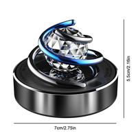 Solar Rotating Car Freshener Creative Car Aromatherapy Diffuser with Crystal Ball Car Interior Decoration Accessories black