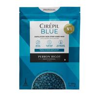 Cirepil - Mėlyna 400g 14.11oz Kietos vaško granulės maišeliuose Veidui ir kūnui Be kvapo Reikalingi juostelės Jautriai odai Puikiai tinka Brazilijos vaškavimui Skystas gelis white