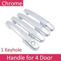for Toyota Ipsum Avensis Verso Picnic SportsVan 2002~2009 Chrome Door Handle Cover Car Accessories Stickers Trim Set 2004 2 keyhole 4 Door gray