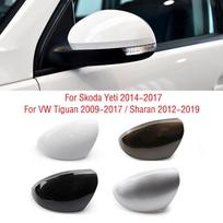 Skirta VW Tiguan 2009-2017 Sharan 2012- automobilio sparnų durelių šoninio galinio vaizdo veidrodžio gaubtelio korpuso dangtis, skirtas Skoda Yeti black right black