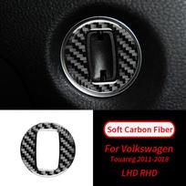 Skirta VW Touareg 2011-2018 Minkšto anglies pluošto raktų skylutės žiedo lipduko apdaila Automobilio interjero aksesuarai Automobilio interjeras black