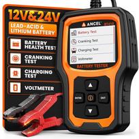 ANCEL BT410 12V Car Battery Tester For Lead-Acid & Lithium Batteries, 100-2000 CCA Automotive Battery Load Tester Health Cranking Charging System white