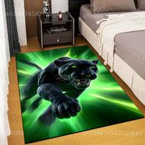 Bėgantis Juodasis Pantera Kilimas Svetainei Miegamajam Sofai Kūrybingas Durų Kilimėlis Namų Dekoras Neslystantis Kilimėlis Plotinis Kilimėlis Greitas Pristatymas 90x130cm green