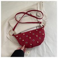 New Crossbody Bags High Gloss Suede Studded Shoulder Bag Fashi Motorcycle Style Comfortable and Versatile Texture Evening Bags ruda