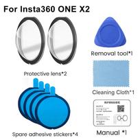 9PCS/Set Camera Lens Protectors for Insta 360 One X2 Waterproof Anti-Scratch Front Back Replacement Lens Guard for Insta360 X2 for Insta360 X2 gray