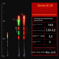 1pc Super Bright LED Fishing Smart Float Top Ultra Sensitive Induction Electronic Floats Buoy Cr425 Battery Luminous red