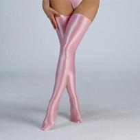 Alyvuotos Blizgios Minkštos Satino Ilgos Iki Šlaunų Kojinės Moterims Seksualios Blizgios Šilkinio Kosmoso Kojinės Kojinių Laikikliui Cosplay Stulpo Šokis One Size gray
