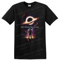 Interstellar Black Hole Astronaut Space Movie T Shirt Cosmic Sci Fi Tee S black