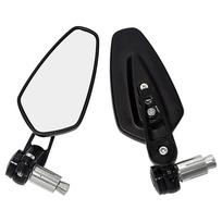 Universal 7/8  22mm Bar End Handlebar Mirror Rear View Mirror For Kawasaki For Honda For Duke Moto Aluminum Rearview Blue Side Mirror black