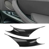2PCS Car Interior Door Handle Cover For BMW 3 4 Series F30 F31 F32 F33 F36 Carbon Interior Door Armrest Handle Cover For BMW 2Pcs Carbon Fiber gray