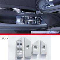 4 vnt. Automobilio lango pakėlimo jungiklio mygtuko valdymo panelės rėmelio apdailos dangtelis Land Rover Range Rover Evoque 2012-2018 Interjerui sidabras