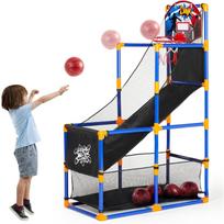 JOYFY Žaidimų Automato Krepšinio Žaidimo Rinkinys su 4 Kamuoliais ir Lanku Vaikams nuo 3 iki 12 Metų Vidaus ir Lauko Sporto Žaidimas black