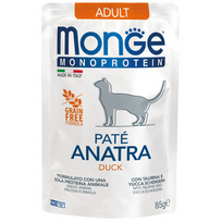 MONGE Monoprotein konservuotas pašaras su antiena suaugusioms katėms, 85 g