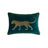 Embroidered Cushion Cover Cotton 45x45cm Animal Style Ornamental Pillow Case For Living Room Luxury Home Decor black