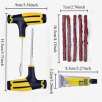 Tire Repair Kit Emergency Tyre Puncture Plug Tool Set with Repair Glue & Rubber Strips for Car Motorcycle Bicycle yellow