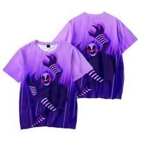 Marionette FNAF Five Nights at Freddy's 3D All Over Print T-Shirt, Puppet Horror Game Character Graphic Short Sleeve Tee M purple