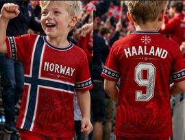 Norvegija Haaland Ne. 9 Futbolo Džersio Šortų Rinkinys Vaikams Poliesteris 150 red