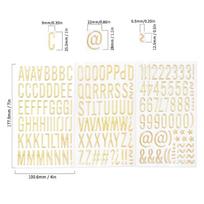 3Sheets 3D Gold Letter Stickers Self Adhesive Gold Color 3D Letter Alphabet Stickers DIY Crafts Three-Dimensional beige