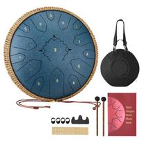 VEVOR Plieninė liežuvinė būgnas, 33 cm 15 natų Lietaus būgnas lauko sodui, C didžiosios gamos muzikiniai būgnai su muzikos knyga ir lazdelėmis 33 x 33 x 13 cm