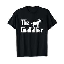 The Goatfather Funny Goat Father Lover T Shirt Vintage Stylish Homme Fashion Versatile Breathable Comfortable Casual S black