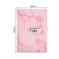 A5 užrašų knygelės dienoraštis Pastorintas vadovas Užrašų knygelė Slaptažodžių knygelė su užraktu Pink-Marble Book pink