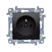 KONTAK-SIMON Simon 10 vienvietė rozetė su įžeminimu, Quick Connect, 16A 250V, matinė juoda