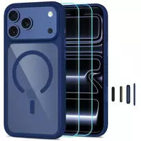 Tech-Protect MagOne CC phone case with MagSafe support for iPhone 18 Pro Max | iPhone 17 Pro Max navy (with tempered glass included)